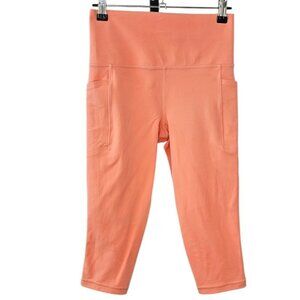 Athleta Womens Salutation Stash Poket ll Crop, Orange, Leggings, Cropped, Small